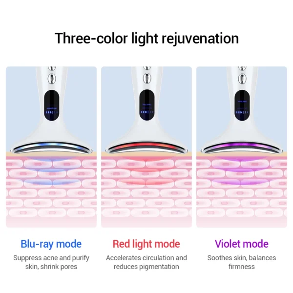 EMS Microcurrent Face Neck Beauty Device LED Photon Firming Rejuvenating Anti Wrinkle Thin Double Chin Skin Care Facial Massage - Image 3